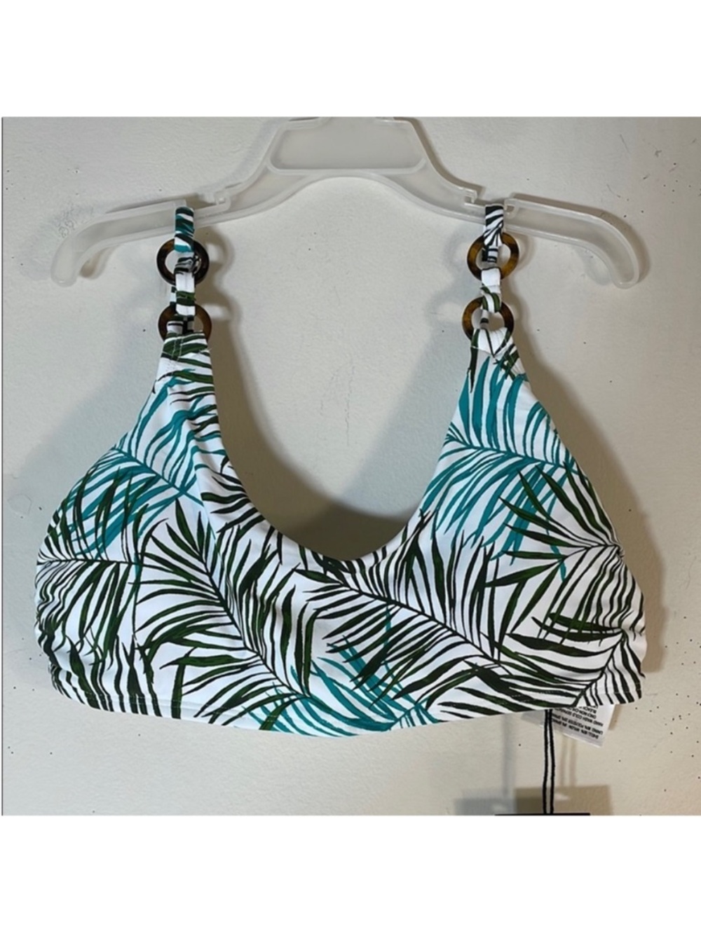 Sun Lab Swim Tropical Leaf Print Bikini Top. Small. NWT.
